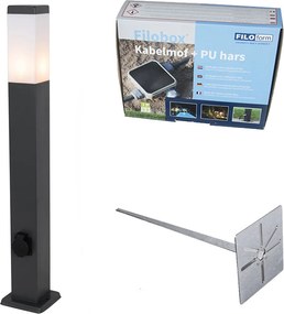 Kültéri lámpa sötétszürke 80 cm foglalattal IP44 - Malios