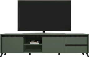 TV-asztal, smoke zöld/fekete, LONGY RTV2K2So