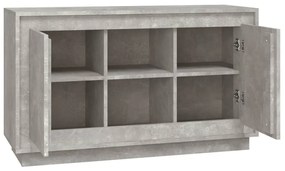 betonszürke szerelt fa tálalószekrény 102x35x60 cm