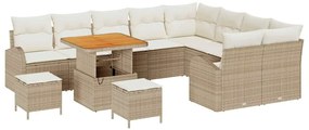 vidaXL Kerti Kanapé Szett párnával tárolóval 12 pcs Beige és krém