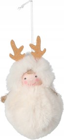 Függődekoráció 13 cm Agancsos lány, krémszínű