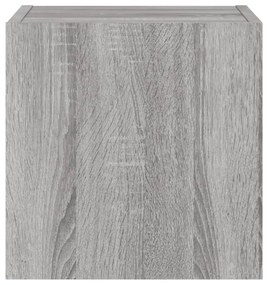 szürke sonoma színű fali TV-szekrény LED-ekkel 30,5x35x30 cm