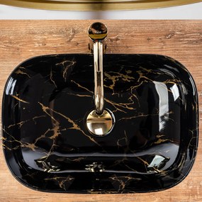 Pultos Mosdó Rea Belinda Black Marble Shiny