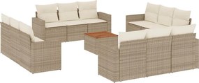 vidaXL 13 részes bézs polyrattan kerti ülőgarnitúra párnákkal