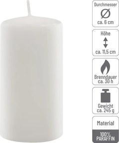 Gyertya készlet 11,5 cm Ø 6 cm 12 db fehér