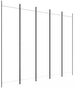 fehér 5 paneles paraván 250x200 cm szövet