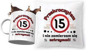 Születésnapi szett 15 15te 15. Párna Bögre Nyomtatott Fotóval