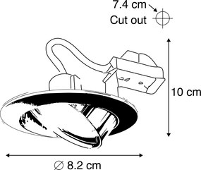 6 darabos modern, süllyesztett, dönthető, fehér spotlámpa szett GU10 50mm - Edu