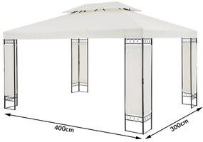 Deuba Kerti pavilon Elda 3x4 m - krém színű