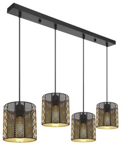 Globo 15450-4H ABINY 4xE27/60W/230V arany-fekete függeszték