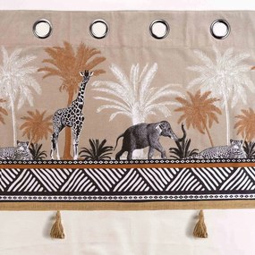 Barna-natúr színű pamut függöny 140x240 cm Kenya Lodge – douceur d'intérieur