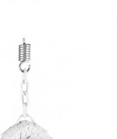 Fehér függőszék KOKON állvánnyal, szürke párnával