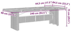 vidaXL 11 részes fekete polyrattan kerti bisztrógarnitúra párnákkal