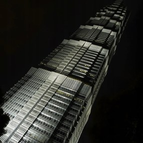 Poszter 40x40cm Jinmao torony éjszaka Sanghajban, Assaf Frank