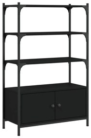 3 szintes fekete szerelt fa könyvespolc 70 x 30 x 109,5 cm