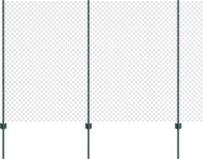 vidaXL Kerítés oszlopokkal Zöld 1,6 x 10 m Acél és PVC