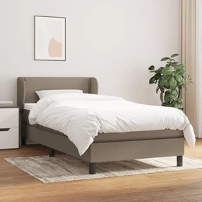 tópszínű szövet rugós ágy matraccal 90 x 200 cm