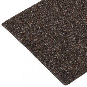 15 db sötétbarna négyszögletes öntapadó lépcsőszőnyeg 60x25 cm