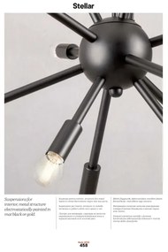 Redo 01-2935 - Kábelre függesztett STELLAR csillár 18xE14/25W/230V aranyszínű