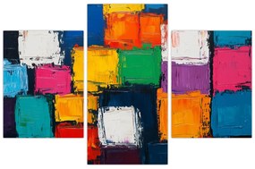 Kép - Színes négyzetek festménye (90x60 cm)
