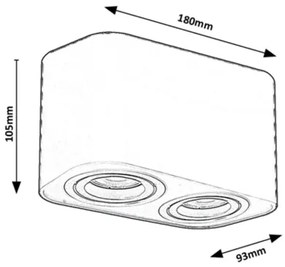 Rabalux 2053 - Spotlámpa KOBALD 2xGU10/42W/230V fekete