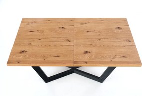 Massive bővíthető étkezőasztal – világos tölgy / fekete 160 - 250 cm