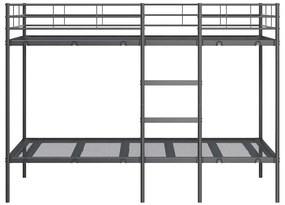 fekete acél emeletes ágy matrac nélkül 100 x 200 cm