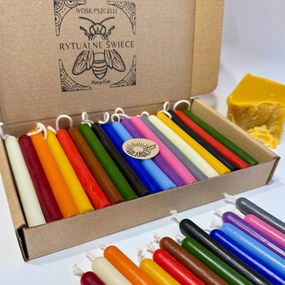 Rituális Gyertyák 36 Db Mágikus Gyertya 100% Méhviasz Vegyes Színek