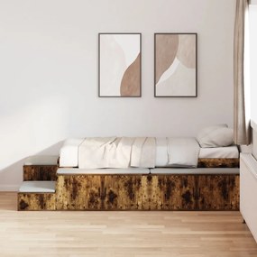 Ágykeret tárolóval Füstölt tölgy 244 x 118 x 53.5 cm Faanyag