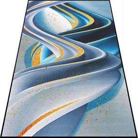 Konyhaszőnyeg 80x160 Nappaliba Modern Kék Arany Színű Görög