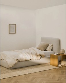 Bézs kárpitozott egyszemélyes ágy ágyrács nélkül 90x200 cm Martina – Kave Home