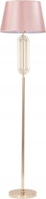Álló Állólámpa Magas Fém Arany Rózsaszín Lámpabúra 168,5cm