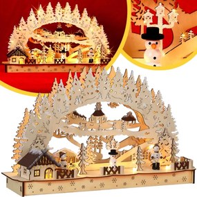 CLEMENT karácsonyi LED ív, 45x12,5x28cm, természetes barna Monzana