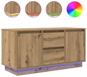 kézműves tölgy színű TV-szekrény LED-lámpákkal 100x41x50 cm