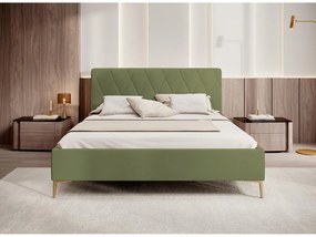 Franciaágy 160 cm Tikka 160  (oliva + arany). 1099424