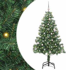 vidaXL Karácsonyfa 150 LED-del állvánnyal Zöld 150 cm PVC