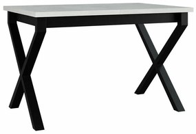 Asztal Victorville 300Fehér, Fekete, 75x80x140cm, Hosszabbíthatóság, Laminált forgácslap, Fém