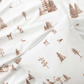 Goldea karácsonyi flanel párnahuzat - hegyvidéki táj 40 x 40 cm