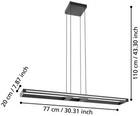 Eglo 99681 - LED dimmelhető csillár zsinóron SALVILANAS-Z LED/33W/230V 2700-6500K