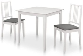 3-részes fehér MDF étkezőgarnitúra