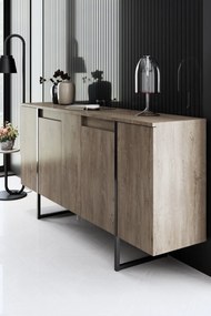 Konzolasztal Luxe - Walnut, Black