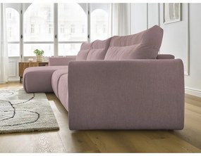 Világos rózsaszín sarokkanapé Aden – Bobochic Paris