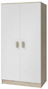Smyk 06 Ifjúsági 2 ajtós gardróbszekrény sonoma - fehér- Választható színes fogantyúval N - Csomagolássérült