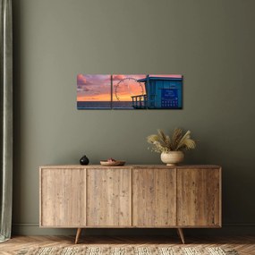 Kép a Santa Monicai strandtól (órával) (90x30 cm)