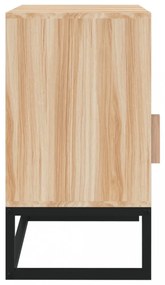 2 db szerelt fa és vas éjjeliszekrény 40x30x55,5 cm
