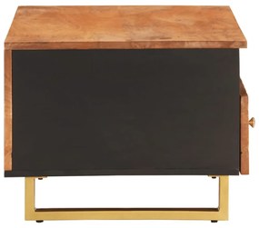 barna és fekete tömör mangófa dohányzóasztal 80 x 54 x 40 cm