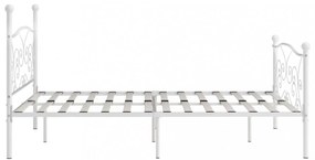 fehér fém ágykeret lécezett ágyráccsal 200 x 200 cm