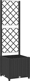 vidaXL fekete kerti virágláda ráccsal 40 x 40 x 136 cm PP