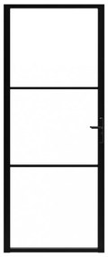 fekete ESG üveg és alumínium beltéri ajtó 93 x 201,5 cm