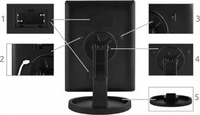 Állítható, forgatható, kihajtható LED-es tükör, fekete